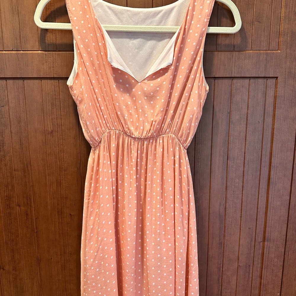 Polka Dot Sleeveless Pink Dress